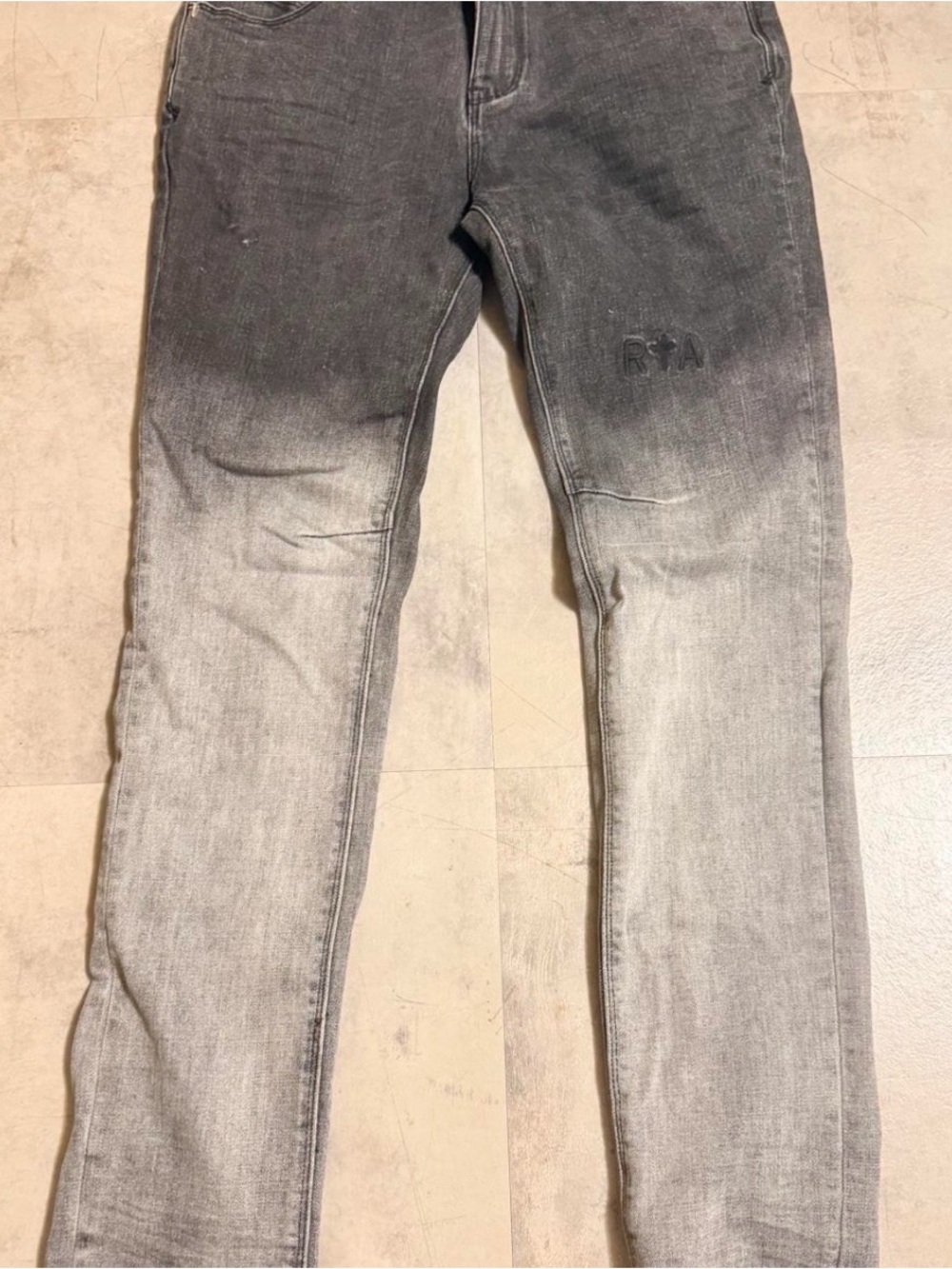 RtA Men's Faded Gray Slim Straight Jeans